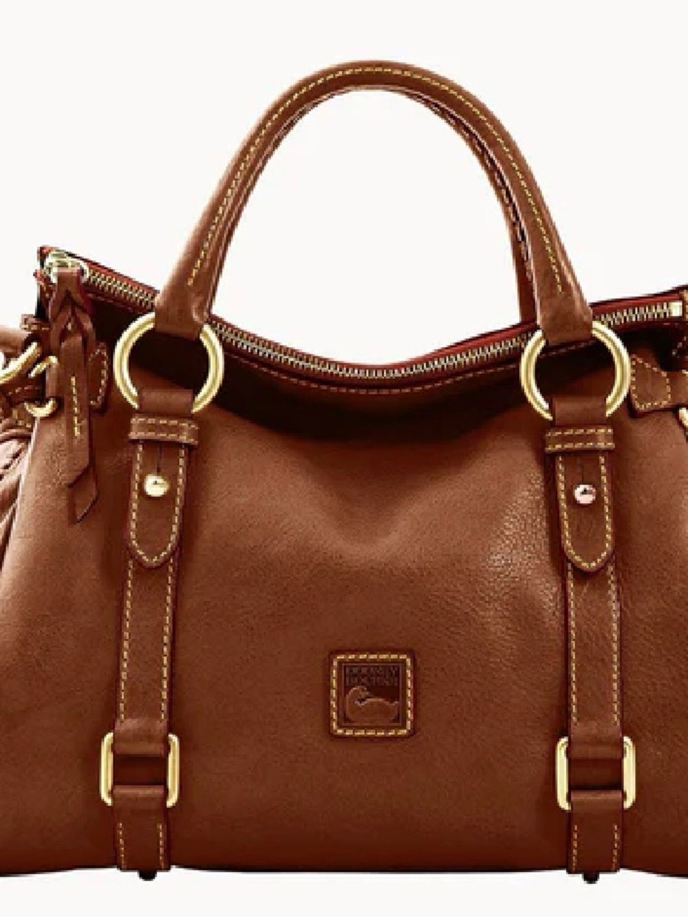 Dooney & Bourke Tan Leather Satchel with Gold Hardware